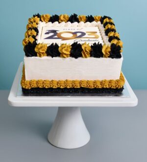 Classic Golden Graduation Cake