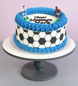 Blue Football Players Cake