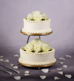 Classic Two Tier with Cream Roses