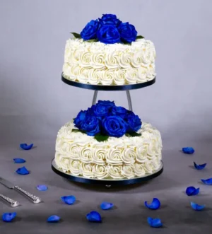 Rosette Two Tier Blue Roses