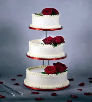 Classic Three Tier with Red Roses 2